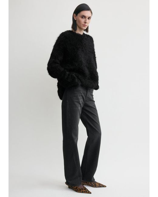Totême Black Boxy Alpaca Knit