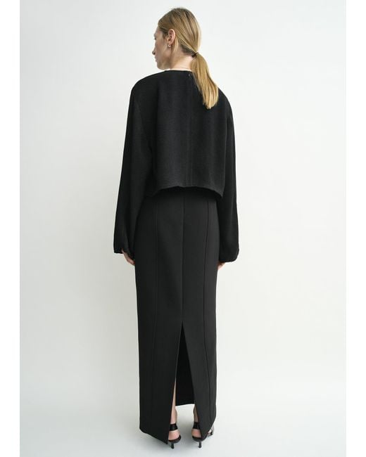 Totême  Black Cropped Sablé Blouse