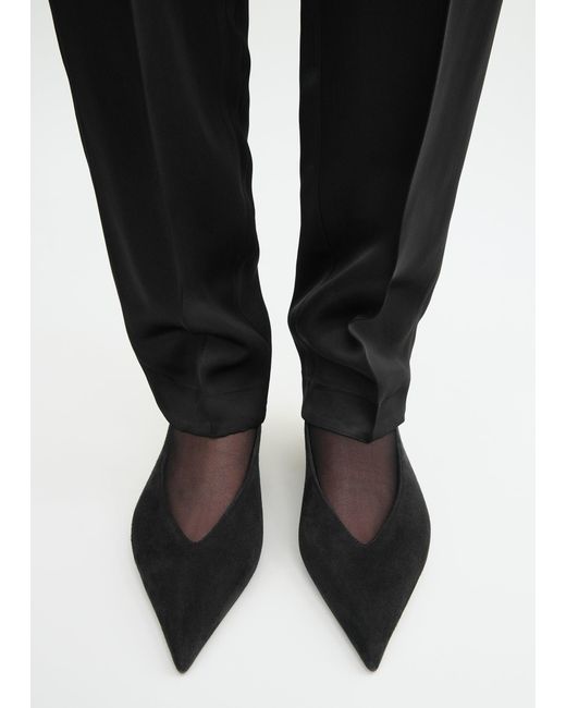 Totême White Wedge-Heel Suede Slingbacks