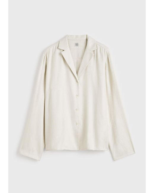 Totême White Monogram Flannel Pj Top