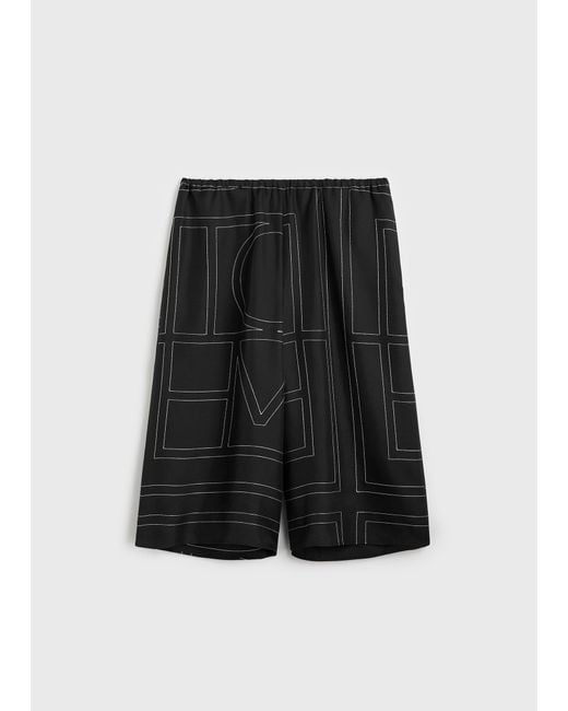 Totême Black Monogram Silk Pj Culottes