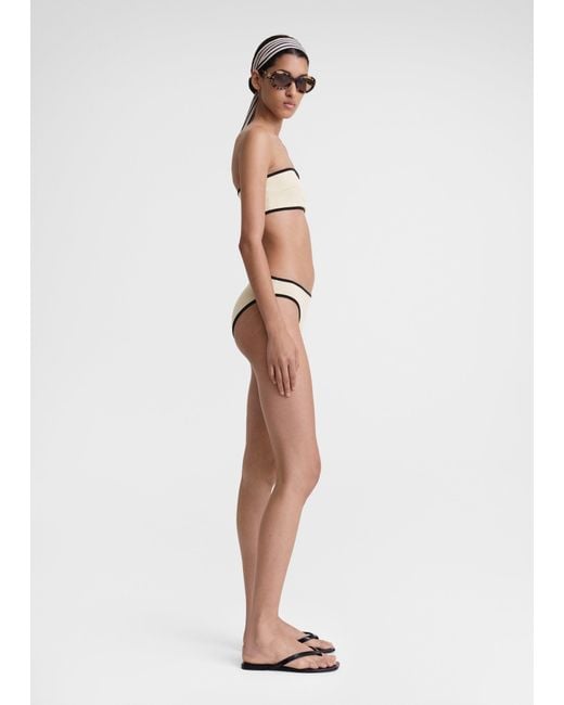 Totême  White Stripe Edge Bikini Bottoms