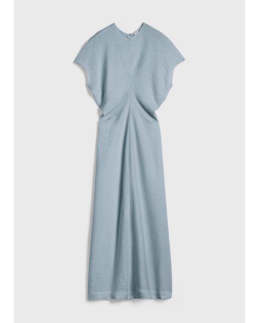 Totême Blue Slouch Waist Crinkled Dress