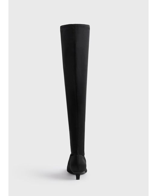 Totême  Black Satin Knee-High Boots