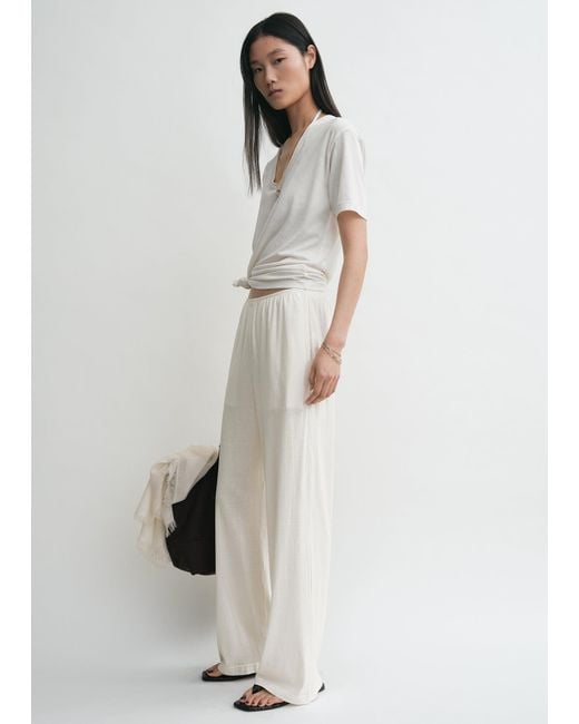 Totême Natural Cotton Silk Pj Bottoms