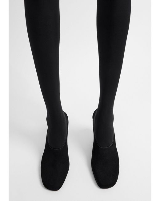 Totême  Black Contour Suede Mules