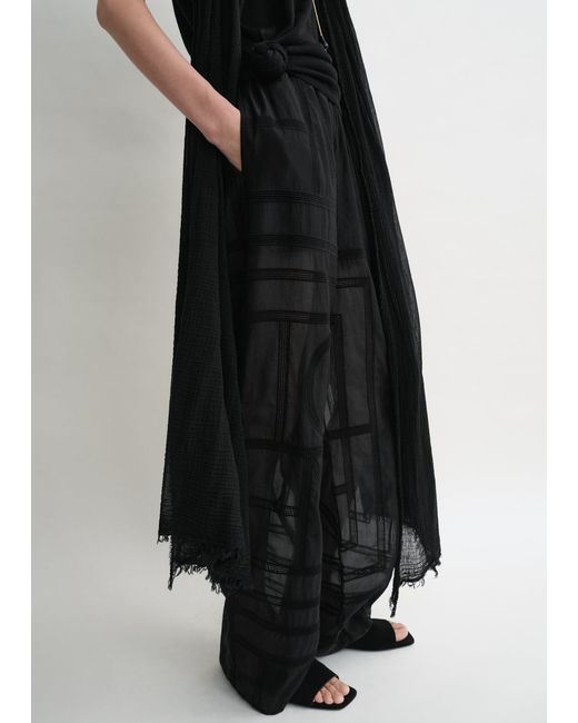 Totême Black Monogram Crochet Pj Bottoms
