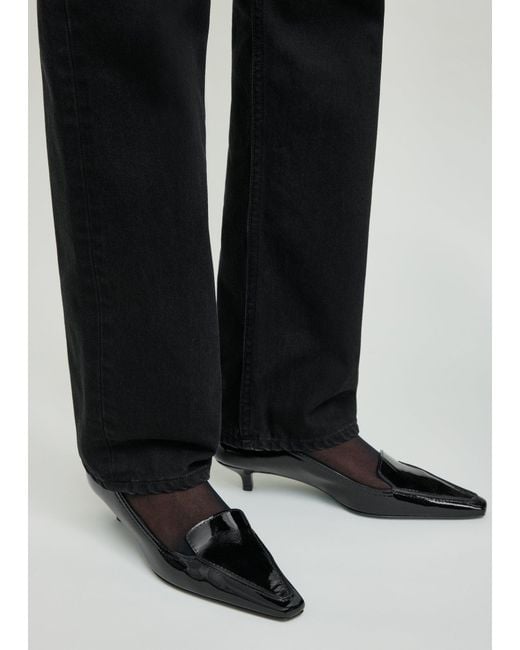 Totême White Patent Loafer Pumps