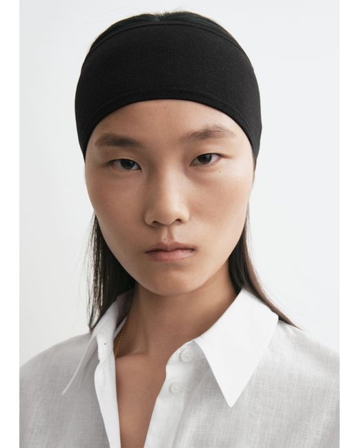 Totême Black Compact Knit Headband