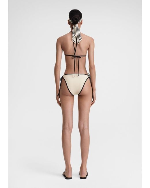 Totême White Stripe Tie Bikini Bottoms
