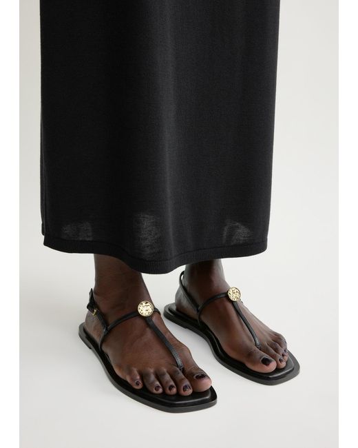 Totême  White T-Strap Nappa Sandals