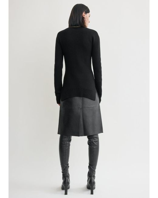Totême Black High-Neck Double Knit