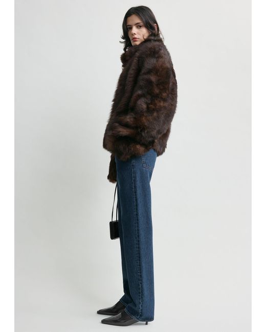 Totême Black Silky Shearling Jacket