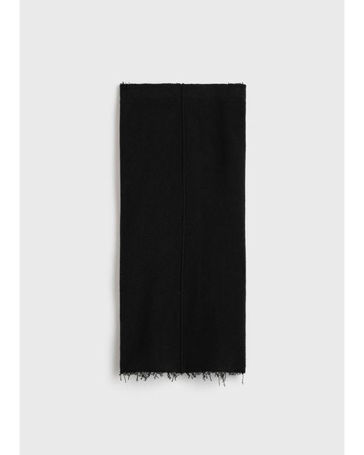 Totême  Black Long Fringed Jersey Skirt