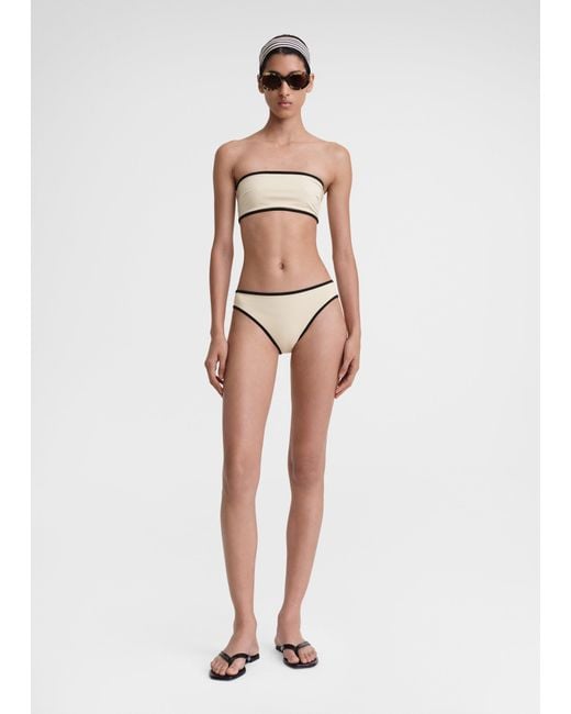 Totême  White Stripe Edge Bikini Bottoms