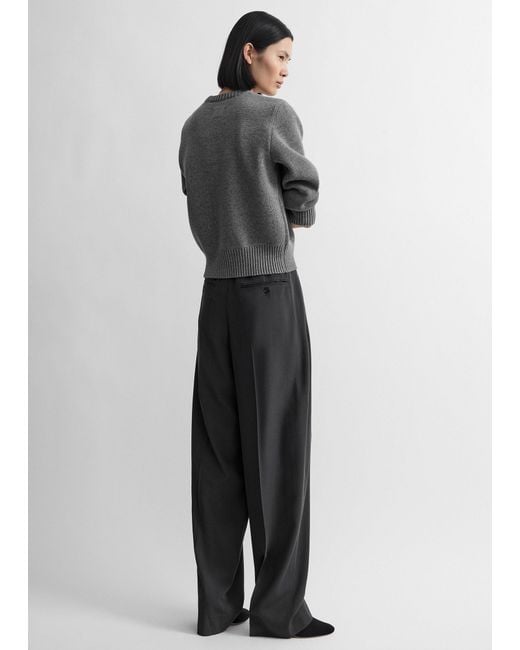 Totême Gray High-Waist Trousers Petite