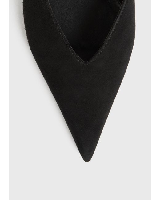 Totême White Wedge-Heel Suede Slingbacks