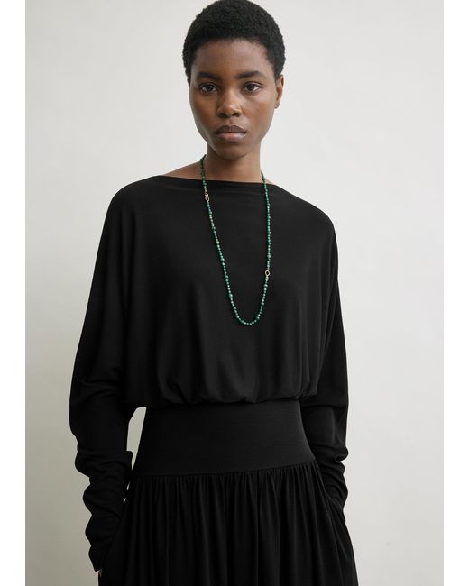 Totême Black Boatneck Jersey Dress