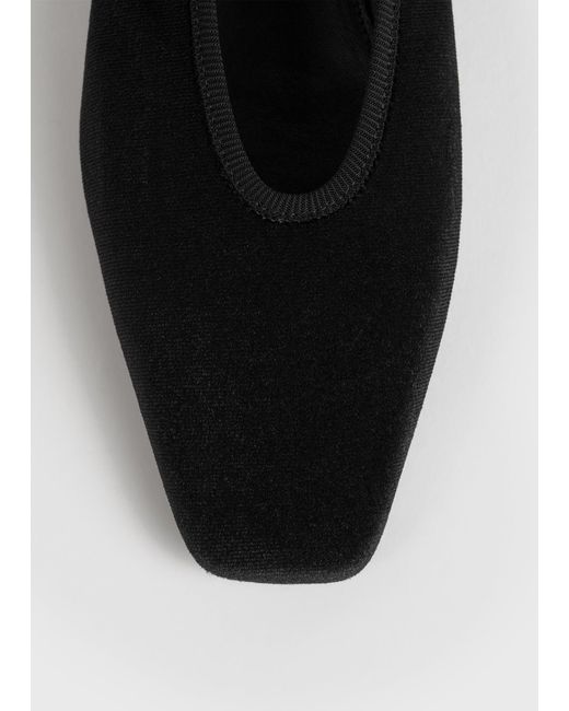 Totême White Minimalist Velvet Ballerinas