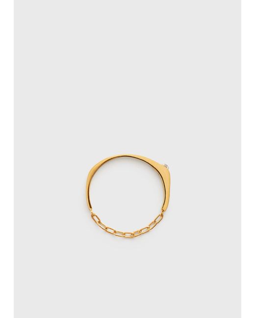 Totême  White Diamond Chain Ring 18Kt