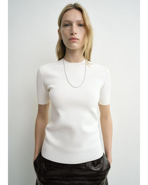 Totême White Compact Knit Tee