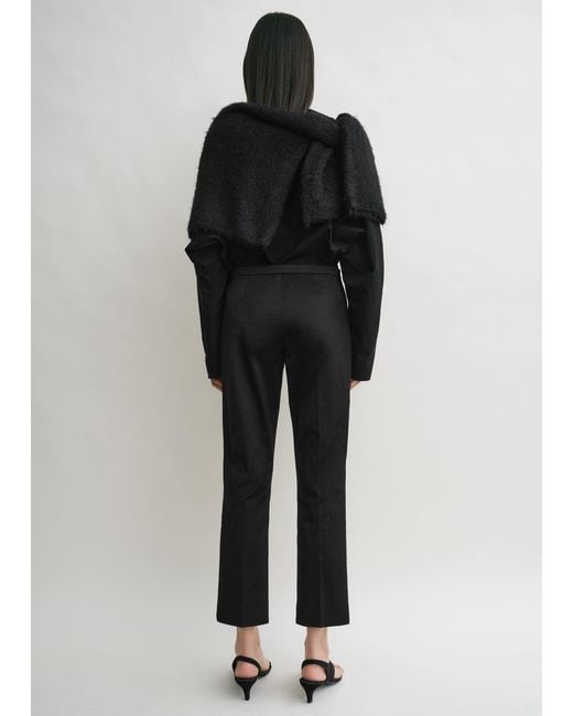 Totême  Black Cropped Straight Trousers