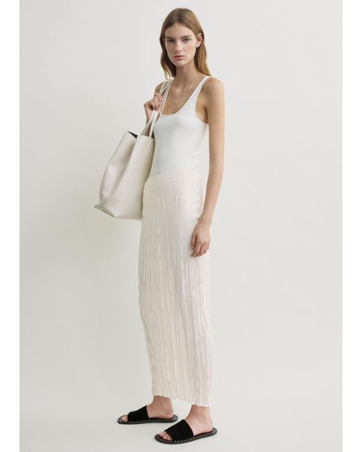 Totême  Natural Crinkled Knit Skirt