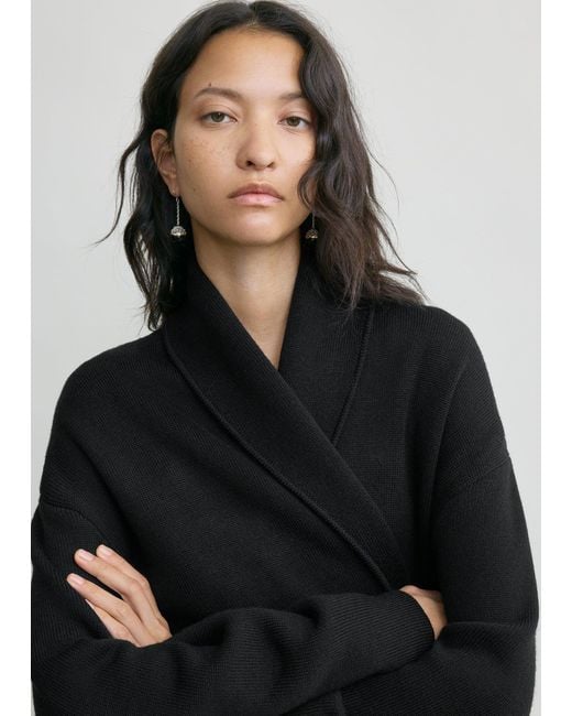 Totême Black Shawl-Lapel Robe