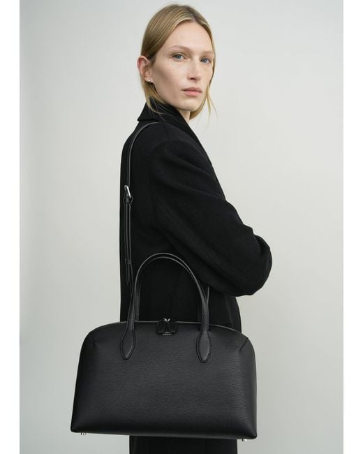 Totême Black Medium Grained-Leather Day Tote