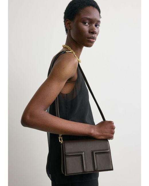 Totême  Black Mini T-Flap Leather Bag