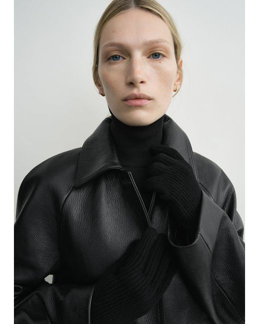 Totême Black Cashmere Gloves