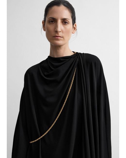 Totême Black Asymmetric Scarf Dress