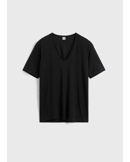 Totême  Black Cotton Silk Tee