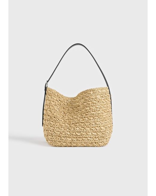 Totême  Metallic Medium Belted Paper Raffia Tote