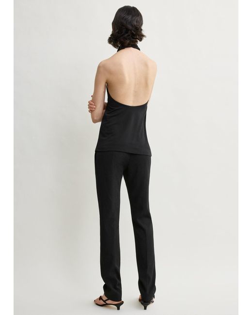 Totême Black Twisted Jersey Halter Top