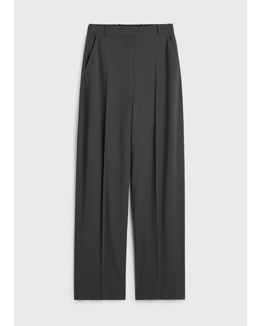 Totême Gray High-Waist Trousers Petite