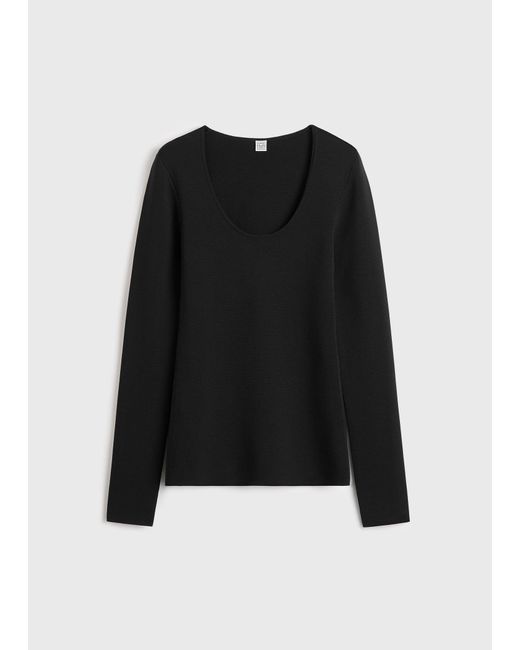 Totême Black Compact Knit Top