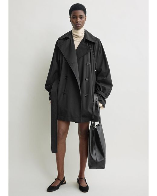 Totême Black Washed Cotton Trench