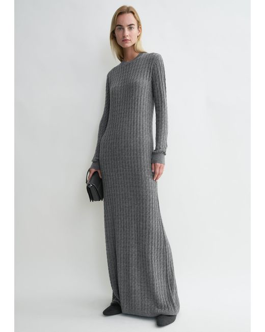Totême  Gray Cable Knit Dress