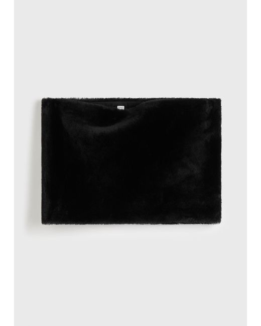 Totême  Black Plush Shearling Muff