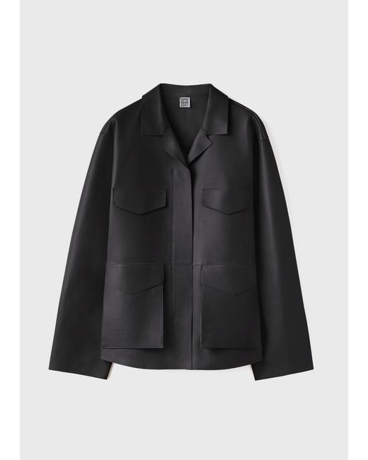 Totême  Black Army Leather Jacket