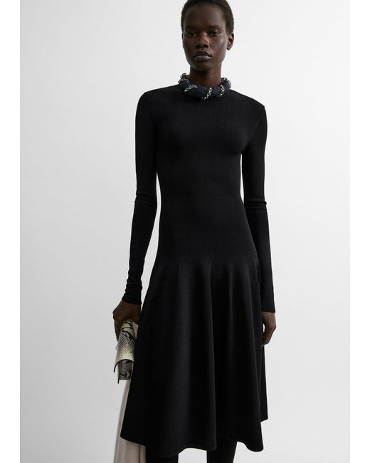 Totême Black Sculpted Knit Dress