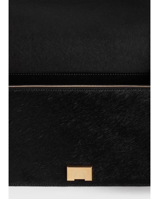 Totême Black Mini T-Flap Pony Hair Bag