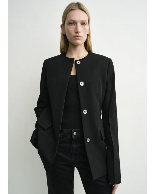 Totême Black Collarless Evening Jacket