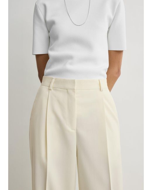 Totême  White Pleat Trousers