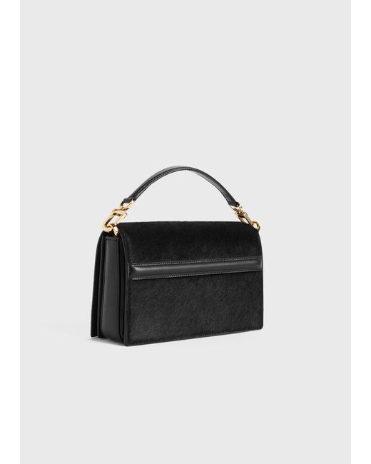 Totême Black Mini T-Flap Pony Hair Bag