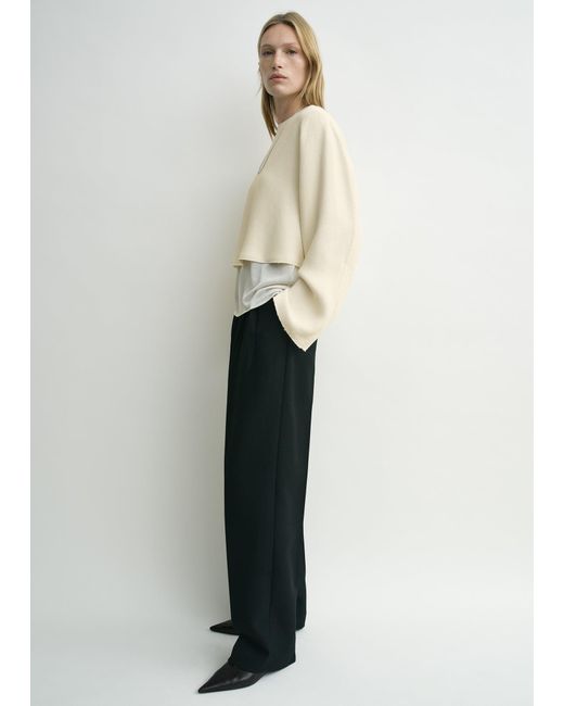 Totême  White Cropped Sablé Blouse