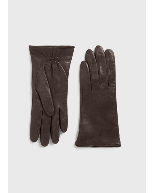 Totême Brown Leather Gloves