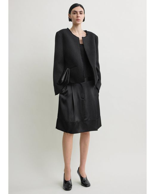 Totême Black Open-Front Bouclé Blazer