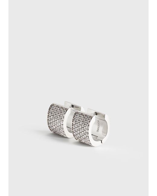 Totême White Signature Pavé Hoops